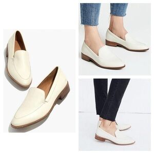 Madewell The Frances Leather Loafer in Vintage Canvas Cream woman’s size 8